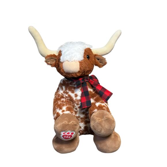 Build A Bear Texas Longhorn Spotted Bull Steer Cow Plush Stuffed Animal Toy 14” - Picture 4 of 8
